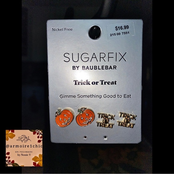 SUGARFIX by BaubleBar | 2 pairs of Pumpkin/Trick or Treat Earrings | Halloween - Picture 1 of 8